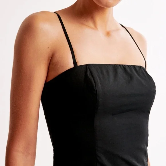 Abercrombie & Fitch Black and Cream Strapless Mini Dress - Picture 5 of 7